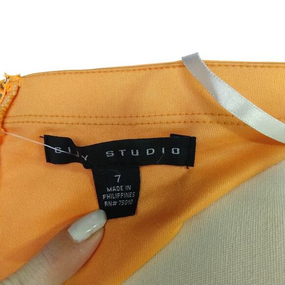 Vintage Y2K Orange Strapless Prom Dress Maxi Gown Size S 7 NWT Formal Embellish - Picture 11 of 11